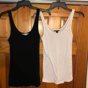 Set of 2! White and Black American Eagle tank top